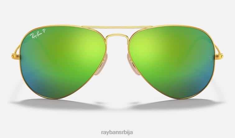 Ray-Ban авиаторски блиц сочива P0HP343 наочаре за сунце мат златно/зелена мушкарци
