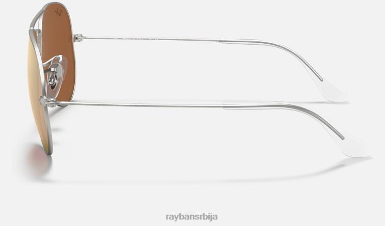 Ray-Ban авиаторски блиц сочива P0HP344 наочаре за сунце мат сребро/бакар мушкарци