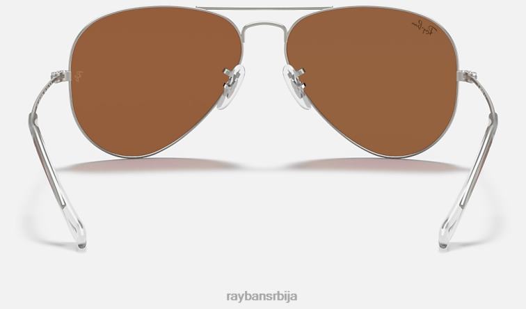 Ray-Ban авиаторски блиц сочива P0HP344 наочаре за сунце мат сребро/бакар мушкарци