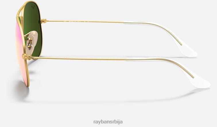 Ray-Ban авиаторски блиц сочива P0HP345 наочаре за сунце мат злато/циклама мушкарци