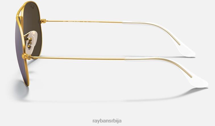 Ray-Ban авиаторски блиц сочива P0HP346 наочаре за сунце мат злато/сребро мушкарци