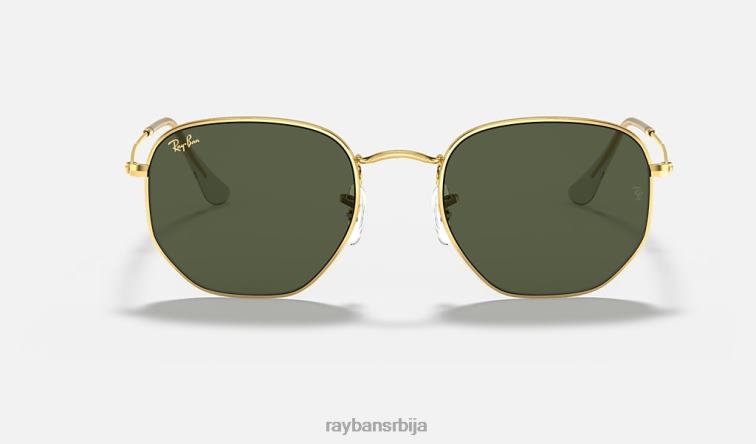 Ray-Ban хексагонални P0HP348 наочаре за сунце полирано златно/зелено мушкарци