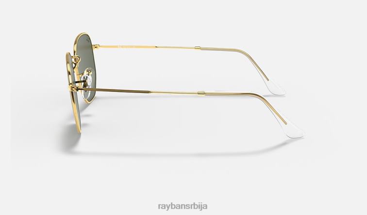 Ray-Ban хексагонални P0HP348 наочаре за сунце полирано златно/зелено мушкарци