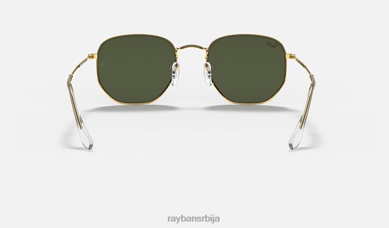 Ray-Ban хексагонални P0HP348 наочаре за сунце полирано златно/зелено мушкарци