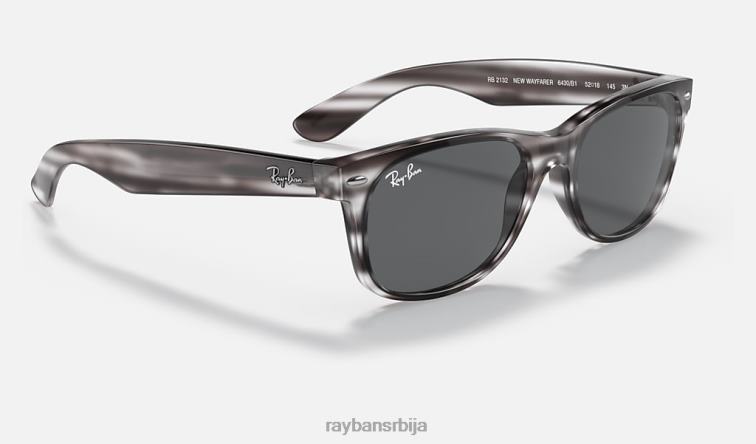 Ray-Ban нова комбинација боја Ваифарер P0HP358 наочаре за сунце углачана пругаста сива/тамно сива мушкарци