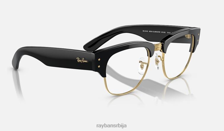 Ray-Ban мега цлубмастер транзиције P0HP359 наочаре за сунце полирано црно на златно/провидно/плаво мушкарци