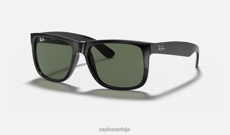 Ray-Ban Јустин Цлассиц P0HP36 наочаре за сунце полирана црна/тамно зелена мушкарци