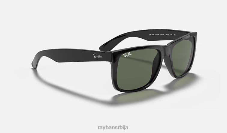 Ray-Ban Јустин Цлассиц P0HP36 наочаре за сунце полирана црна/тамно зелена мушкарци