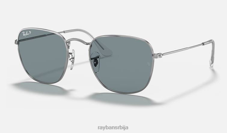 Ray-Ban искрен P0HP375 наочаре за сунце полирано сребрно/светло плаво мушкарци