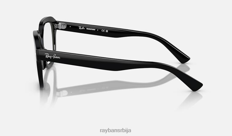 Ray-Ban ерик прелазе P0HP381 наочаре за сунце полирана црна/провидна/сива мушкарци