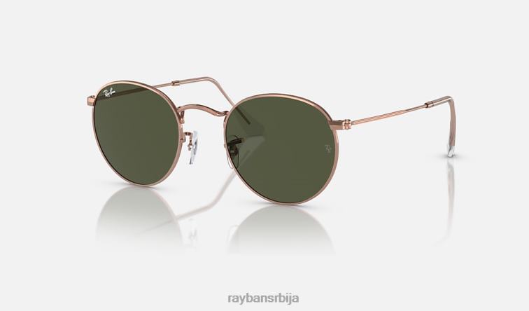 Ray-Ban округли метал P0HP394 наочаре за сунце полирано ружичасто злато/зелено мушкарци