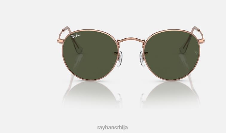 Ray-Ban округли метал P0HP394 наочаре за сунце полирано ружичасто злато/зелено мушкарци