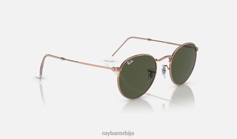Ray-Ban округли метал P0HP394 наочаре за сунце полирано ружичасто злато/зелено мушкарци