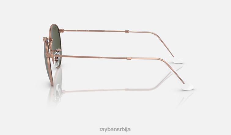 Ray-Ban округли метал P0HP394 наочаре за сунце полирано ружичасто злато/зелено мушкарци