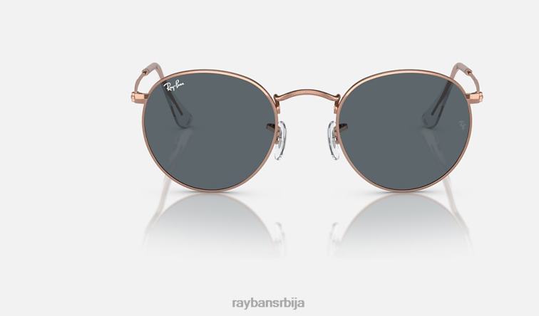 Ray-Ban округли метал P0HP395 наочаре за сунце полирано ружичасто злато/плаво мушкарци
