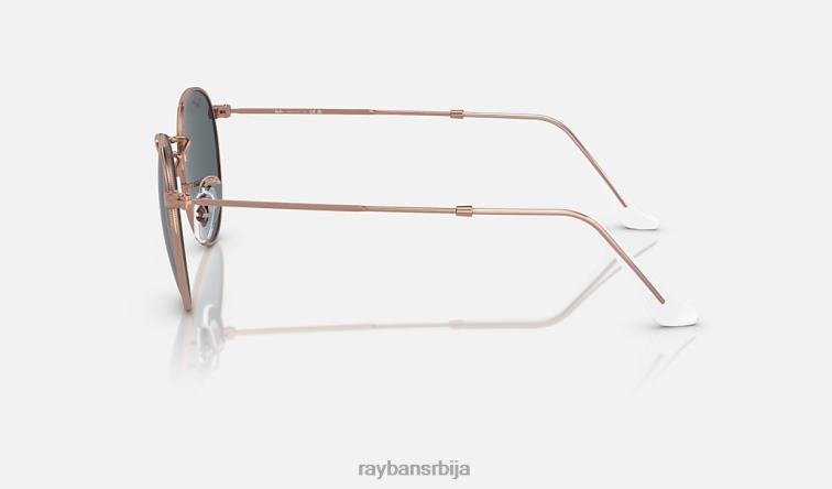 Ray-Ban округли метал P0HP395 наочаре за сунце полирано ружичасто злато/плаво мушкарци