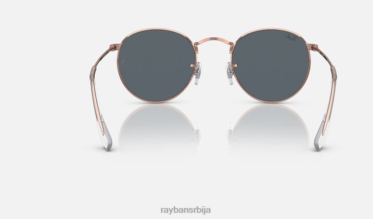 Ray-Ban округли метал P0HP395 наочаре за сунце полирано ружичасто злато/плаво мушкарци