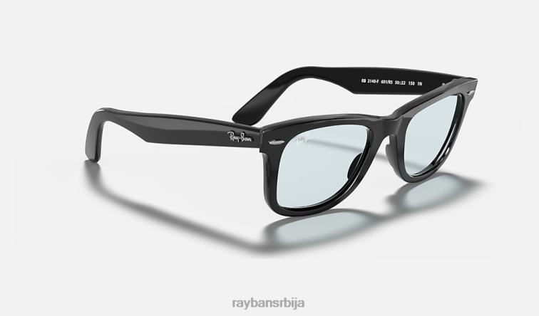 Ray-Ban оригинална сочива Ваифарер опрана P0HP396 наочаре за сунце полирана црна/светло сива мушкарци