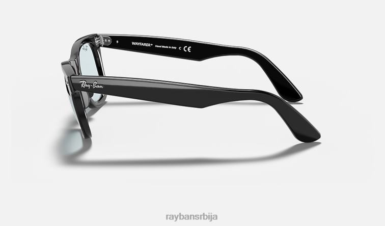 Ray-Ban оригинална сочива Ваифарер опрана P0HP396 наочаре за сунце полирана црна/светло сива мушкарци
