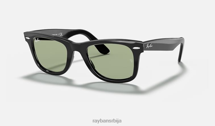 Ray-Ban оригинална сочива Ваифарер опрана P0HP397 наочаре за сунце полирана црно/зелена мушкарци