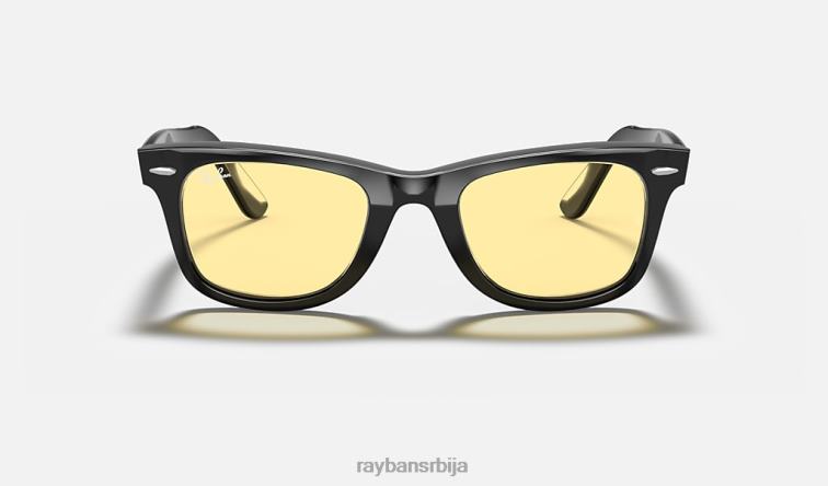 Ray-Ban оригинална сочива Ваифарер опрана P0HP398 наочаре за сунце полирана црно/жута мушкарци
