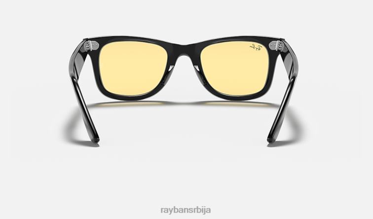 Ray-Ban оригинална сочива Ваифарер опрана P0HP398 наочаре за сунце полирана црно/жута мушкарци