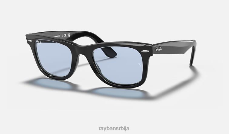 Ray-Ban оригинална сочива Ваифарер опрана P0HP399 наочаре за сунце полирана црна/плава/сива мушкарци