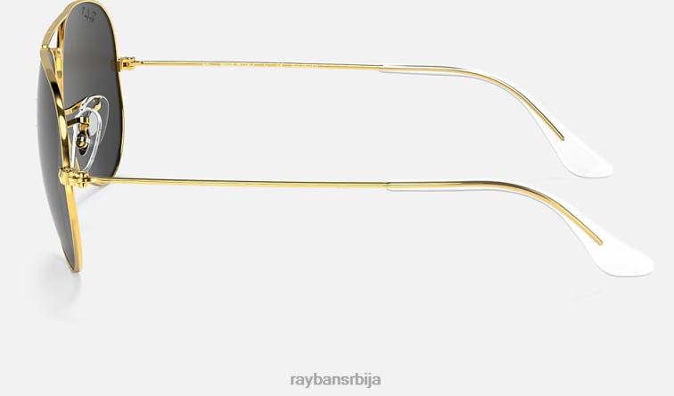 Ray-Ban авиатор цлассиц P0HP3 наочаре за сунце полирано злато/црно мушкарци