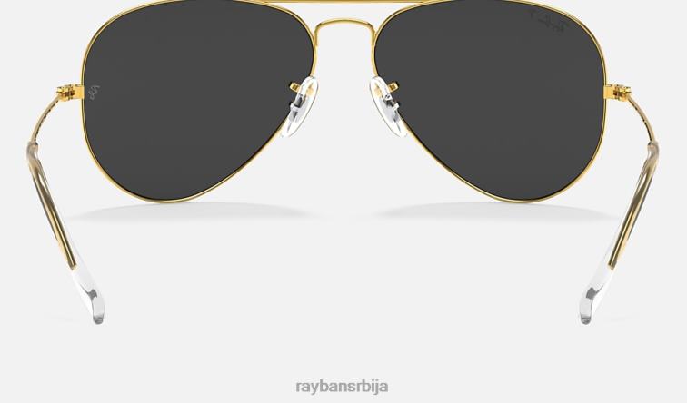 Ray-Ban авиатор цлассиц P0HP3 наочаре за сунце полирано злато/црно мушкарци