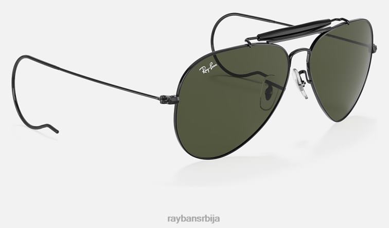 Ray-Ban оутдоорсман P0HP410 наочаре за сунце полирана црно/зелена мушкарци