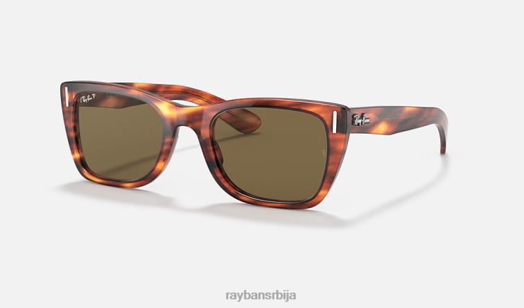 Ray-Ban цариббеан P0HP412 наочаре за сунце углачана пругаста хавана/браон мушкарци