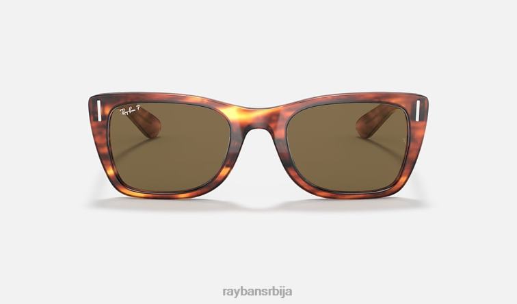 Ray-Ban цариббеан P0HP412 наочаре за сунце углачана пругаста хавана/браон мушкарци