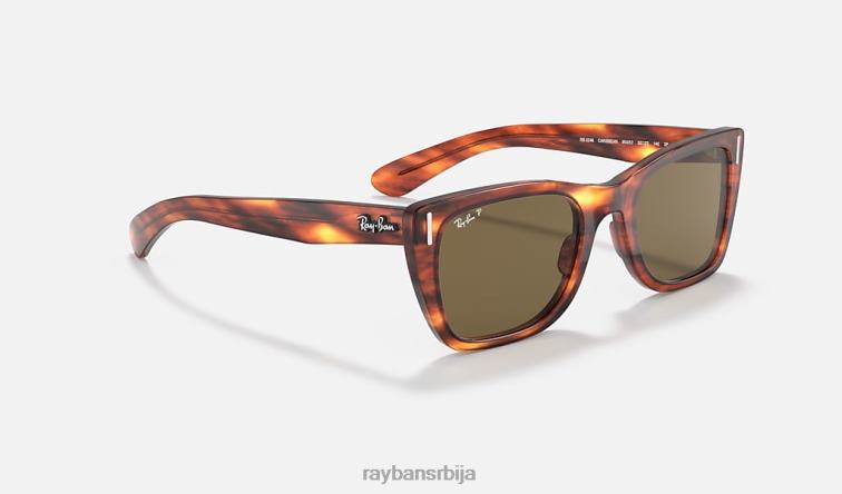 Ray-Ban цариббеан P0HP412 наочаре за сунце углачана пругаста хавана/браон мушкарци
