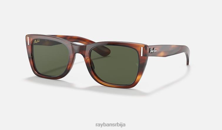 Ray-Ban цариббеан P0HP415 наочаре за сунце углачана пругаста хавана/зелена мушкарци
