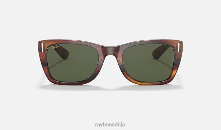 Ray-Ban цариббеан P0HP415 наочаре за сунце углачана пругаста хавана/зелена мушкарци