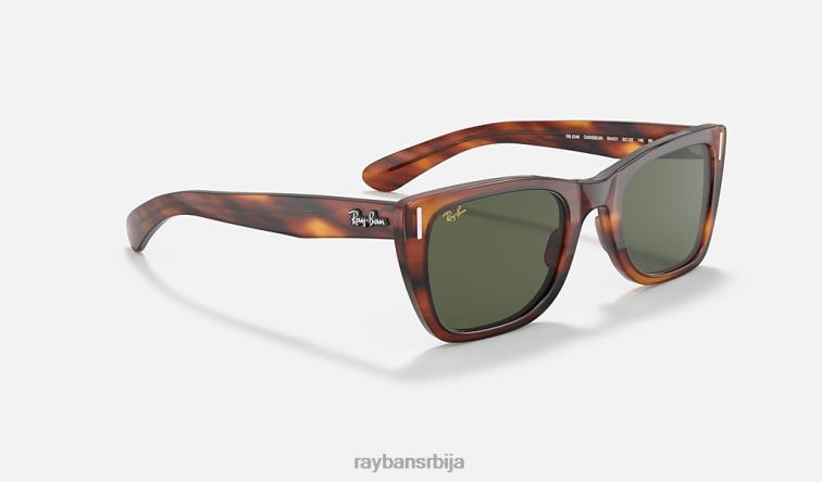 Ray-Ban цариббеан P0HP415 наочаре за сунце углачана пругаста хавана/зелена мушкарци