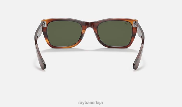 Ray-Ban цариббеан P0HP415 наочаре за сунце углачана пругаста хавана/зелена мушкарци