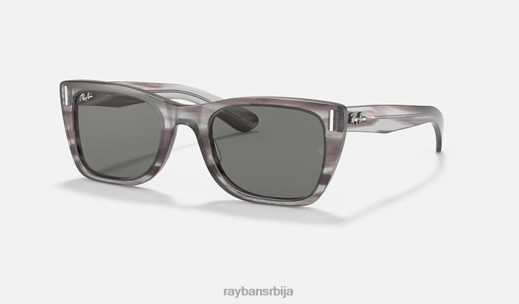Ray-Ban цариббеан P0HP416 наочаре за сунце углачана пругаста сива/тамно сива мушкарци