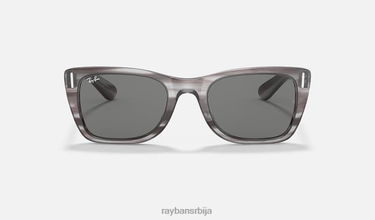 Ray-Ban цариббеан P0HP416 наочаре за сунце углачана пругаста сива/тамно сива мушкарци