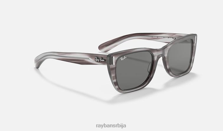 Ray-Ban цариббеан P0HP416 наочаре за сунце углачана пругаста сива/тамно сива мушкарци
