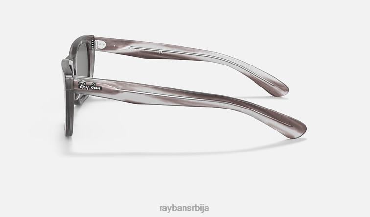 Ray-Ban цариббеан P0HP416 наочаре за сунце углачана пругаста сива/тамно сива мушкарци