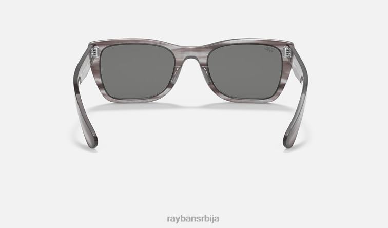 Ray-Ban цариббеан P0HP416 наочаре за сунце углачана пругаста сива/тамно сива мушкарци