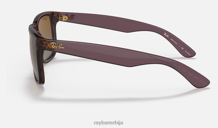 Ray-Ban Јустин Цлассиц P0HP41 наочаре за сунце полирани провидни тамно браон/браон мушкарци