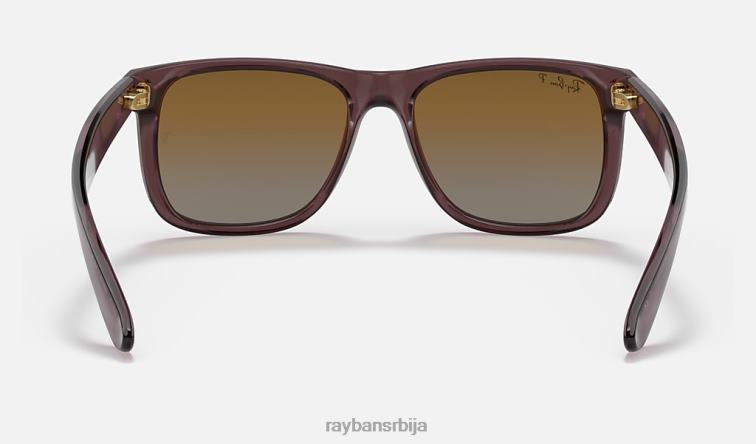 Ray-Ban Јустин Цлассиц P0HP41 наочаре за сунце полирани провидни тамно браон/браон мушкарци
