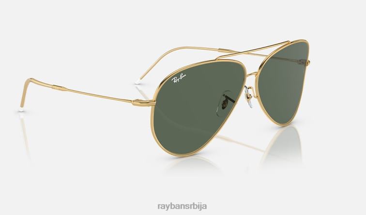 Ray-Ban авиатор реверс P0HP42 наочаре за сунце полирано златно/зелено мушкарци