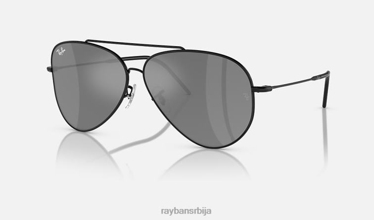 Ray-Ban авиатор реверс P0HP43 наочаре за сунце полирана црна/сребрна мушкарци