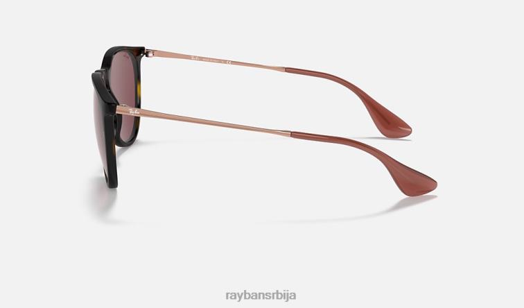 Ray-Ban ерика мешавина боја P0HP437 наочаре за сунце углачана хавана/тамнољубичаста мушкарци