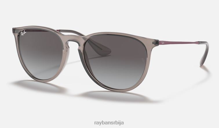 Ray-Ban ерика мешавина боја P0HP439 наочаре за сунце полирана провидна сива/сива мушкарци