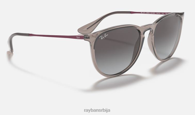 Ray-Ban ерика мешавина боја P0HP439 наочаре за сунце полирана провидна сива/сива мушкарци