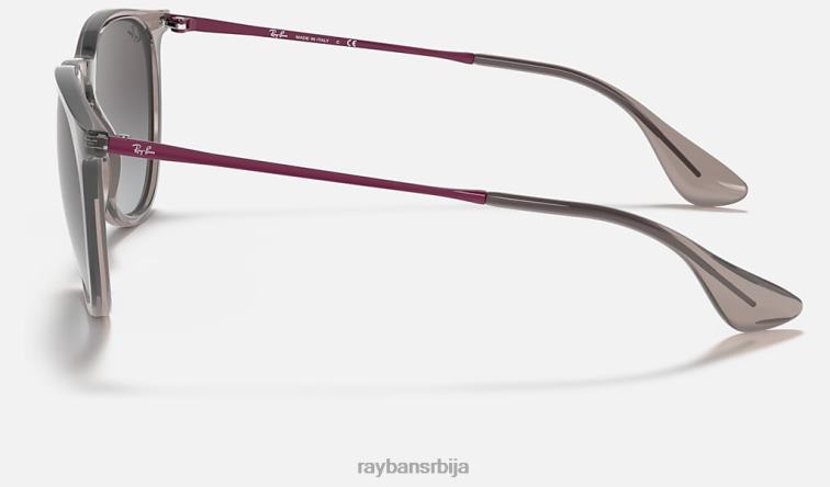 Ray-Ban ерика мешавина боја P0HP439 наочаре за сунце полирана провидна сива/сива мушкарци